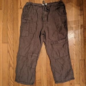 Sz 6 Free People Linen Cargo Pants